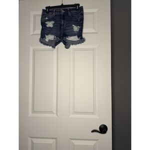 American Eagle Next Level Stretch High V Rise Shortie Denim Shorts Size 4  NWT